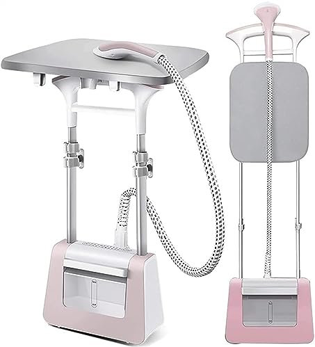 WQZzjm Vaporizador de Ropa Vertical de 1800 W, Plancha de Vapor Profesional para Ropa de Mano con Tabla de Planchar para Todo Tipo de Telas (Rosa)