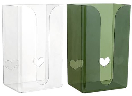 2X Wandmontierte Tissue Box,ohne Nägel,Transparente Kosmetiktuch Box,Rechteckiger Wand Tissue Spender Halter,Wandhalterung Servietten Organizer Für Schreibtisch,Toilette,Badezimmer,Arbeitsplatte