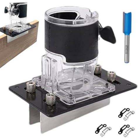 Machine À Chanfreiner Avec Support Rainuré, Base de Défonceuse 2 en 1 pour Travail du Bois, Gabinet de Rainurage de Précision pour Assemblages de Meubles, Armoires et Fenêtres