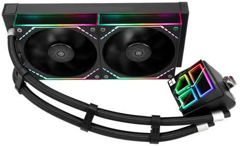TR-Thermalright Frozen Infinity 240 Nero Liquido CPU Radiatore, Radiatore Aio 240mm Infinity Specchio Effetto Luce, 2000RPM, per AMD AM4/AM5, Intel LGA1851/1700/1150/1151