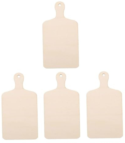 PERSELOSO 4Pcs Wooden Cutting Boards Multi-use Small Graffiti Boards Unfinished Wood Chips for DIY Crafts Home and Creativity