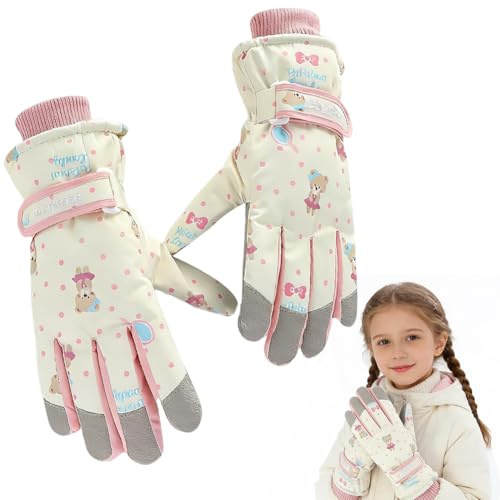 OZXVXZO Guanti da sci invernali da donna, invernali, caldi, impermeabili, touch screen, antiscivolo, per sci, corsa e ciclismo