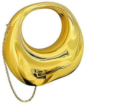 2026 borse a tracolla per uso quotidiano, elegante borsa a tracolla per gite ricreative, design moderno a forma di nuvole a mezzaluna, borsa versatile per tutte le occasioni, gold, 28cm