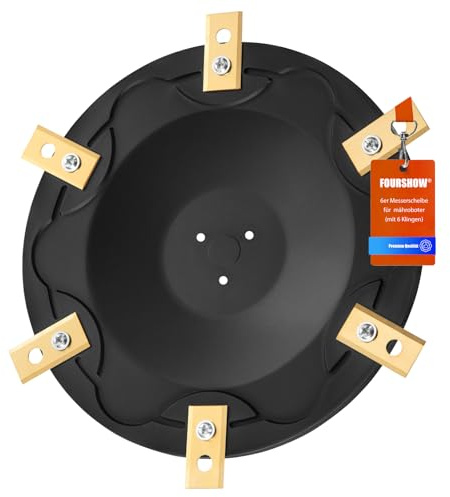 FourShow [UPGRADE] Blade Disc + 6 Pcs Blades Compatible with ECOVACS Goat O500, O800, O1200, G1-800, G1-2000, G1, Lawn Mower Robot Blade Disc Robot Lawn Mower Swivel Disc