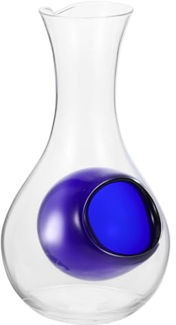 OFFSCH Crystal Glass Japanese Sake Decanter with Ice Pocket, Small Transparent Chilled Sake Bottle, Wine Carafe for Home Bar and Kitchen
