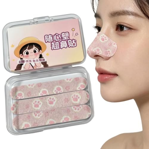 Näsremsor, självhäftande andningsstödsplåster, 2,36 x 0,39 tum Gentle Comfort Nose Lift Strips med flexibel passform, hudvänligt material, sömnhjälp andningsstöd, nattlig användning för vuxna hemma