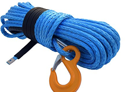 Câble treuil en kevlar pour quads, 12 mm x 30 m bleu