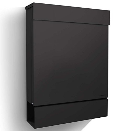 Radius® Designer Briefkasten - personalisiert mit Lasergravur - 10 Jahre Funktions- und Korrosionsgarantie - Postkasten inkl. Montagematerial – Letterman M Schwarz