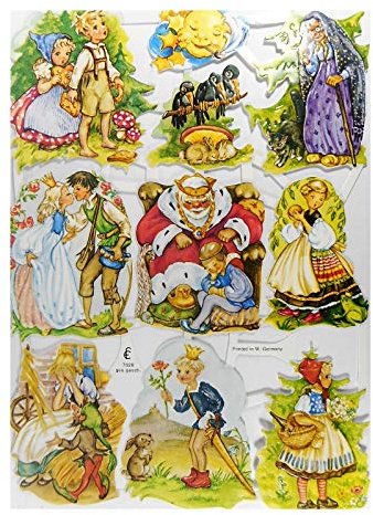 Glanzbilder EF 7028 Hänsel und Gretel Rotkäppchen Märchen Posiebilder Deko GWI 666
