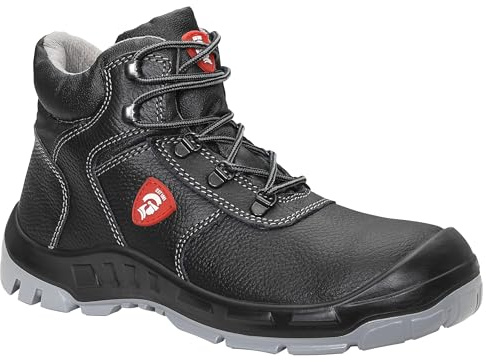 JORI Sicherheitsschuhe Achim S2, Damen und Herren, Leder, Stahlkappe, leicht, klassisch 41, Schwarz