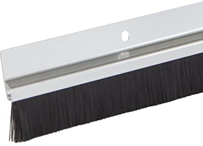 Türdichtung Türbürste Abdeckleisten Bürstendichtung Dichtung - 1 x Türdichtung aus Aluminium Silber 1 Meter Leiste zum Anschrauben Bürste Zimmertürdichtung Durchzugstopper Zugluftstopper für Türen