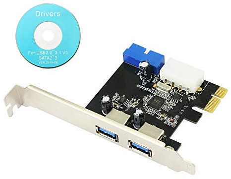 Cerrxian, Scheda di espansione per desktop con USB 3.0, interfaccia frontale PCI-e a 20 pin, con 2 porte USB 3.0