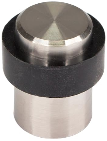 PRIOstahl Türstopper Türhalter Stopper Wandschutz Wandpuffer mit Gummiring - 1 Stück Gesamthöhe: 47mm inkl. Befestigungsmaterial zum Schutz für Türen Wände und Möbel Rostfrei aus Edelstahl V2A