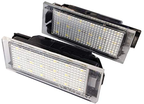 ConBlom LED Plaque d'immatriculation Lumière, 6000K Haute Performance Lumineuse Éclairage de plaque d'immatriculation à LED pour Clio Espace Twingo Megane Laguna