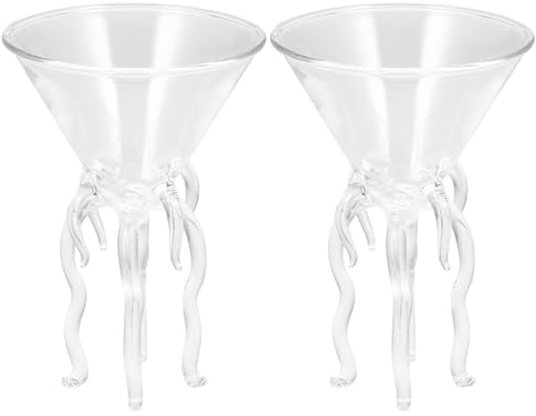 YARNOW 2 Pcs Cocktail Glasses Margarita Glasses Octopus Glasses for Home Bar Restaurant