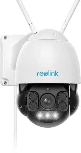 Reolink 5MP PTZ WLAN Kamera Outdoor, 5X Optischer Zoom, 60m Vollfarb-Nachtsicht, 2,4/5GHz WiFi Kamera mit Personen-/Fahrzeugerkennung, Auto-Tracking, 360° Ansicht, 2-Wege-Audio, IP66, RLC-523WA