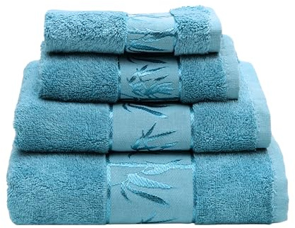 Marmaris Co. Set of 4 Luxury Super Soft Towels – Premium Viscose Derived from Bamboo & Turkish Cotton for The Ultimate Bath Experience