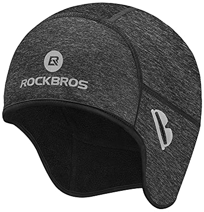 ROCKBROS Fahrradkappe Winter Mütze Winddicht Warm Unterziehmütze Bike Cap für Outdoor Sports Radfahren Skifahren Laufen Unisex