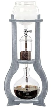 Nispira Iced Coffee Cold Brew Drip Tower Coffee Maker Wooden, 6-8 cup, Grey
