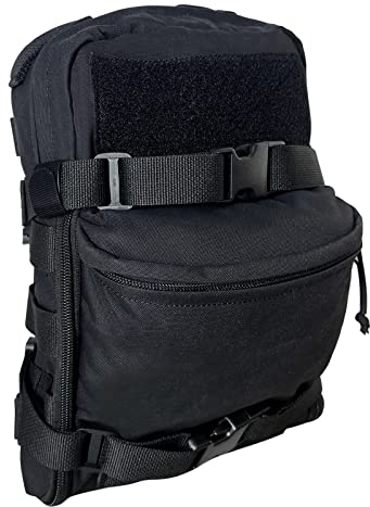 Taktischer MOLLE Trinkrucksack für 2L Trinkblase 500D Leichter Nylon Hydration Pack für Wandern Laufen Radfahren und Klettern (Schwarz)