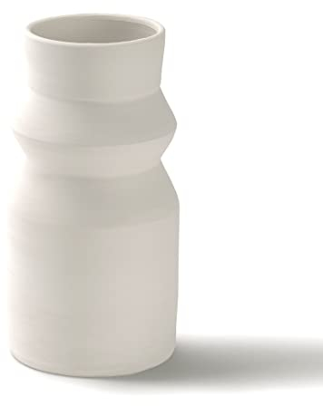 LIVLIG Vase à fleurs séchées, en céramique, fait à la main, blanc, décoratif, pour le sol, hauteur : 25 cm