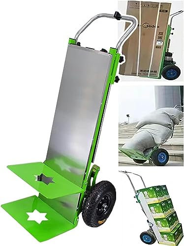 CIADAZ Carretilla Manual EléCtrica para Subir Y Bajar Escaleras,Carretilla para Sacos Que Ahorra Mano De Obra,Motor Sin Escobillas De 800 W,BateríA De Litio De 48 V 24A/36 A,Carga :220-250 Kg