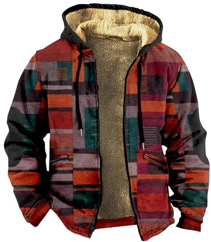 KONG JIMFAN Jacke Herren Motörhead Shirt Winter Jacket Men Winter Jacket Men Polo Jacke Leichte Jacke Herren Shirt Weiß Herren Motorradbekleidung Herren Fahrradjacke Herren Winter(Red,M)