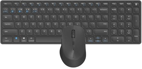 RAPOO | Kabellose Tastatur und Maus 9700M (QWERTY-Tastatur und ergonomische Bluetooth-Maus, kompatibel mit Windows und Mac, Akku, leises Klicken, Verbindung mit Mehreren Geräten) Schwarz | 9700M Tastatur, kompatibel mit Windows und Mac, wiederaufladbarer Akku, leises Klicken, Verbindung mit verschiedenen Geräten