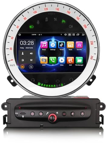 4 Go 64 Go 8 curs Android 14 Autoradio DVD GPS pour BMW Mini Cooper Prend en Charge Carplay Android Auto Navigator DSP Bluetooth 5.0 WiFi Commande au Volant Cran Tactile