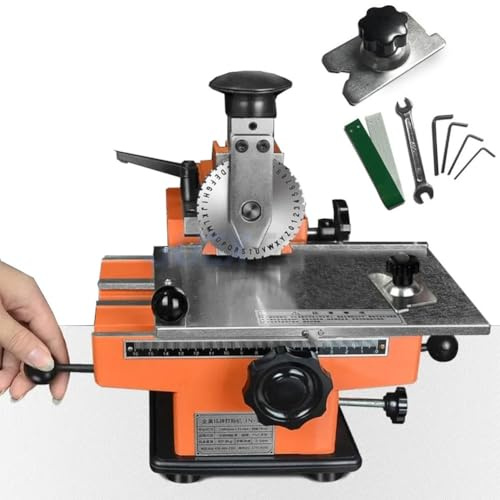 Halbautomatische Prägemaschine aus Stahl, Prägemaschine for Erkennungsmarken und Namensschilder, Prägegerät for Metallplatten (22 x 13,5 cm), for Prägen von Erkennungsmarken,Namensschildern,Metall/PVC