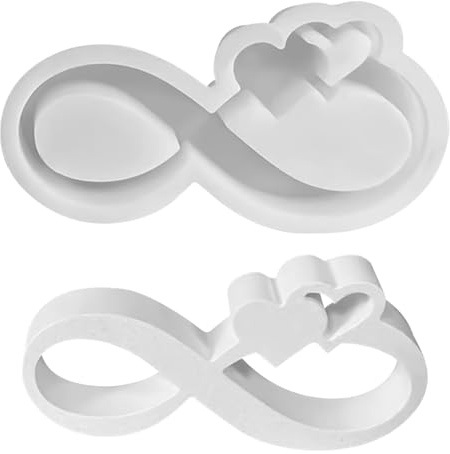 Moule en Silicone pour Plâtre, Moule pour Resine Epoxy Cœur, Moule à Bougies en Silicone, Moule pour Décoration pour Bricolage, Artisanat, Noël, Mariage, Anniversaire