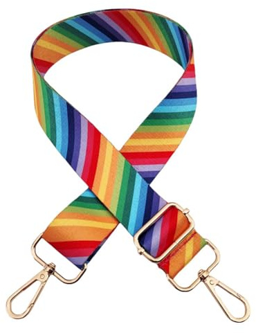 Taschengurt 3,8 cm Schulterriemen Regenbogen Verstellbarer Breiter Schultergurt Längenverstellbarer Schultergurt Tragegurt Umhängegurt Taschenriemen für Damen und Herren 72–130 cm