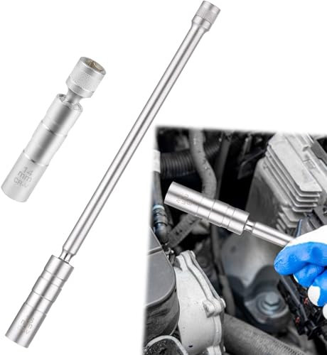 MIYUANGKJ 2 Stück Zündkerzenschlüssel 14mm und 16mm Lang Magnet Universal Flexibel Zündkerzen Schlüssel Werkzeuge zum Entfernen mit Langer Griff Zündkerzenstecker für die Autoreparatur