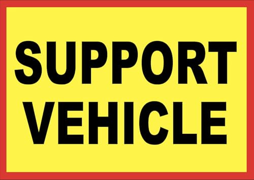 Warning Support Vehicle Lorry HGV Trailer Vehicle Sign Self Adhesive Sticker A4 297mm x 210mm