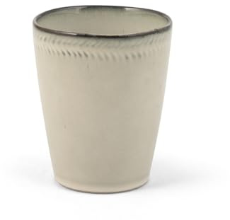 H&H Set 6 Bicchieri Antibes in Stoneware – 300 cc – Colori Blu, Beige e Grigio – Lavabili in Lavastoviglie – Utilizzabili in Microonde – Design Rustico ed Elegante