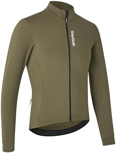 GripGrab Ride Herren Langarm Rennrad Trikot - Thermo Radtrikot Gravel Bike | Atmungsaktives Thermo-Fleece Jersey mit weicher Innenseite, 3 Rückentaschen und YKK-Reißverschluss für MTB, Gravel & Rennrad