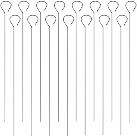 Lot de 25 brochettes réutilisables en acier inoxydable de 20 cm pour barbecue, viande, crevettes, poulet, légumes