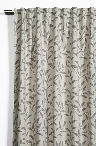 Sehlbach Fertiggardine mit Gardinenband, Jacquard Ranke, Beige, 140 x 245 cm Gardinen, Blickdichter Stoff, Elegantes Design, Einfache Montage, Öko-Tex Zertifiziert