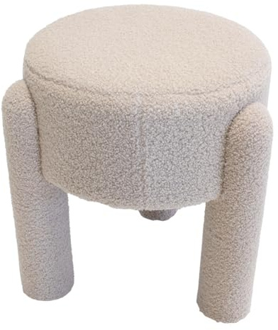 Giga Meubel Pouf Yara | Taupe | Bouclé | Rund | 44x44x42 cm