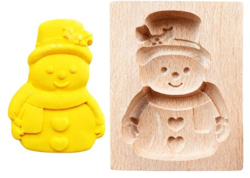 Wooden Cookie Cutter Embossing Mold, 3D Carved Wooden Cookie Mold, Mooncakes, Biscuits Press Stamp Molds, Baking Moulds for Christmas Thanksgiving Kitchen Dessert DIYs
