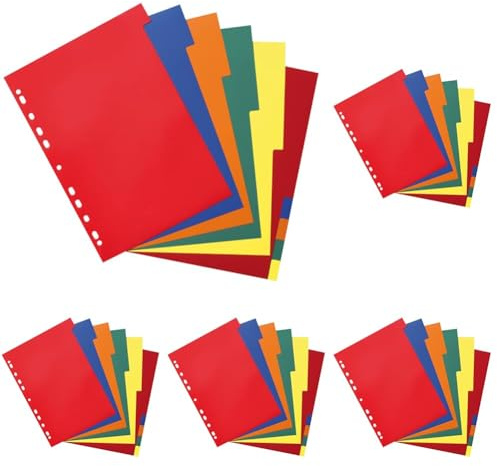 Herlitz Ringbuch-Register A4, 10-teilig PP-Folie, Eurolochung (Packung mit 5)