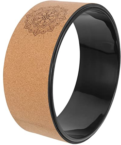 OSALADI Rueda de Masaje para Espalda de Corcho Natural, Rueda de Yoga Portátil Antideslizante para Estiramientos y Fortalecimiento Muscular en Sesiones de Yoga y Pilates