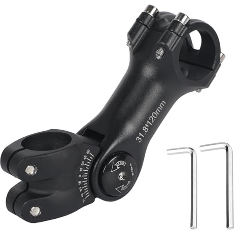 Fahrradlenker Vorbau Verstellbar ±60°, 31,8mm/25,4mm Fahrrad Vorbau Riser, Aluminium Lenkererhöhung Fahrrad, 85mm 100mm 120mm 124mm, Geeignet für MTB, Rennrad, Mountainbike, BMX (31,8 x 120 mm)