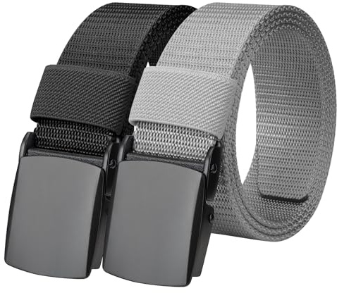 Magiccute Kinder Gürtel Jungen Mädchen ohne Löcher, Nylon Gürtel Verstellbar mit Metall Schnalle, Für Schule Freizeit Sport 7–14 Jahre