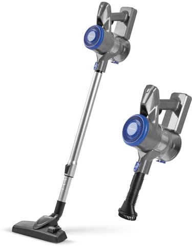 CLEANmaxx AeroTec 400 batteridammsugare | trådlös 2-i-1 golv- och handdammsugare | påslös och med kraftfull 400 watts motor, 35 minuters batteritid | inkl. EPA-11-filter och väggfäste