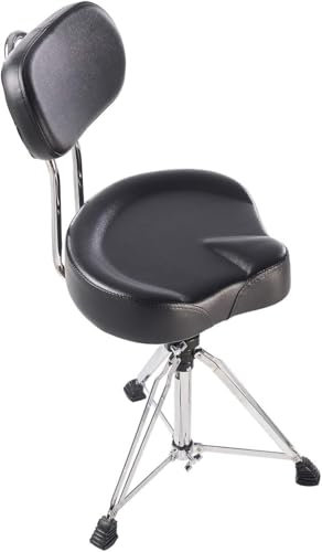 Funday Drum Throne Made in Taiwan Adjustable Motorcycle Style with Large Backrest Seat Comfortable Drum Set Percussion Stool