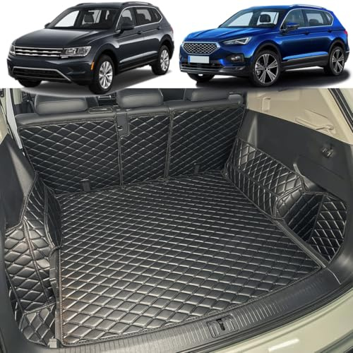 7DEEKEI Kofferraumwanne kompatibel mit VW Tiguan Allspace/Seat Tarraco 5-Sitzer 2017-2025 | Kofferraummatte Kofferraumabdeckung