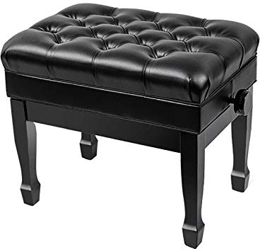 Pianopall Pianopall Höjdjusterbar pianobänk Mjukt läderstoppat säte för övning med musikinstrument, Hydraulisk lyftning, Svart, Svart,Black