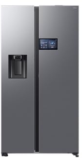 Samsung RS90F64EDT Réfrigérateur Américain Side-by-Side 621 L, Écran Tactile AI Home 9, Distributeur Eau et Glace, Metal Cooling, SmartThings, Platinum Inox