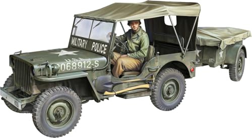 TAKOM TAK1026 1/4 ton utility lastbil med släpvagn – 1:16 modellbyggsats – US terrängbil med förarfigur och PE-delar – omonterad